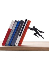 superhero Metal Bookends Creative Book Stand Holder Desktop Bookshelf Organizer
