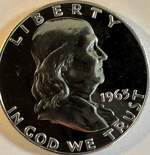 1963 Franklin Half Dollar Proof 90% Silver .900 Fine 50c Coin