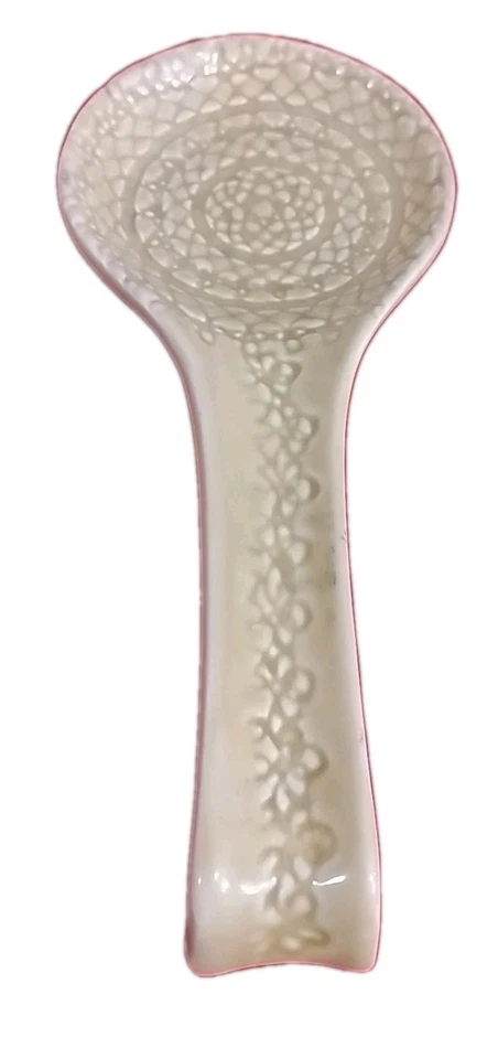 Reposacuchara estufa de gres floral amarillo mostaza hecho en Italia Foto 2 de 4