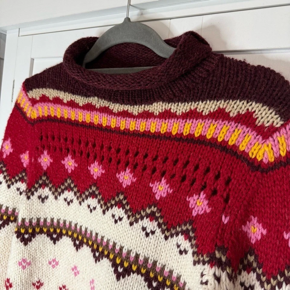 Suéter tejido de lana de cordero Abercrombie & Fitch vintage Y2K para mujer mediano Fair Isle Foto 3 de 4