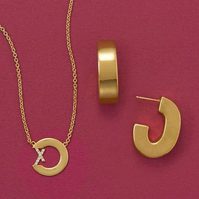 Women's 925 Sterling Silver X Marks the Spot! 14K Gold Plated Jewelry Set - Anni