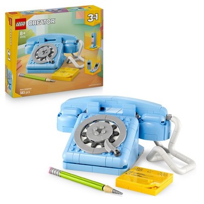 LEGO Creator 3in1 Retro Telephone Toy with Rotary Dial - Transforms into a 1980s