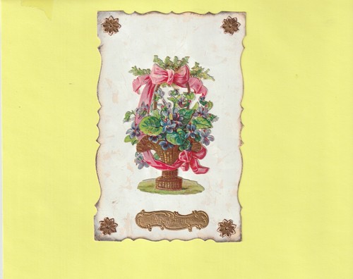 CPA RELIEF CHROM KORB/KORB MIT VIOLETTEN ROSA KNOTEN