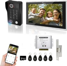 Door intercom intercom, 10 inch touch monitor with a wired 1080p door bell