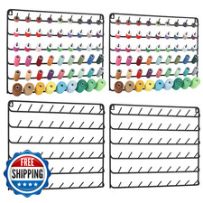 Haitral Black Metal 54-Spool x4 Sewing Thread Rack Wall-Mounted Organizer Holder