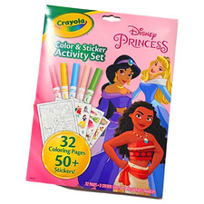 Crayola Disney Princess 32 Coloring Pages 50 Stickers 5 Markers, Kids Xmas Gift
