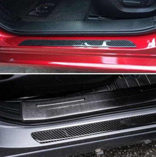 Protector de estribo de puerta de placa de fibra de carbono para automóvil 4 piezas - Imagen 12 de 15