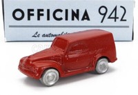 OFFICINA-942 1/76 Fiat 500C Van Van 1949 Rot Statisches Modell Diecast