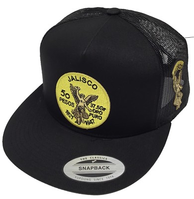 El Centenario De Jalisco Mexico Logo Federal HAT  2 LOGOS  BLACK MESH
