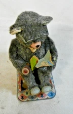 Battery Operated 1950s Alps Pipe Smoking Bear in Rocking Chair Japan - for parts