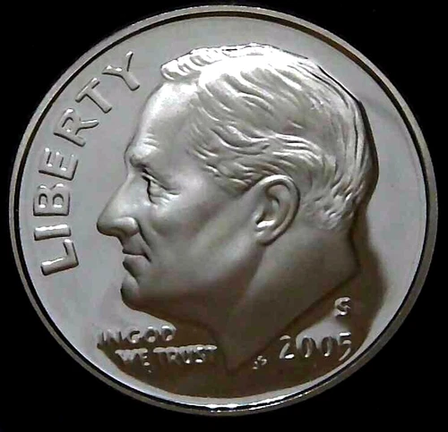 2005-S 10C Roosevelt Dime GDC Proof 90% Silver 22ooc1213-3