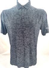 NEW Columbia Golf Omni-Wick Black Heathered SS Button Collar Polo Shirt Mens L