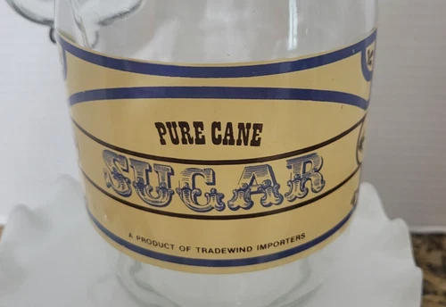 Vintage Tradewind Imports Sugar Glass Canister