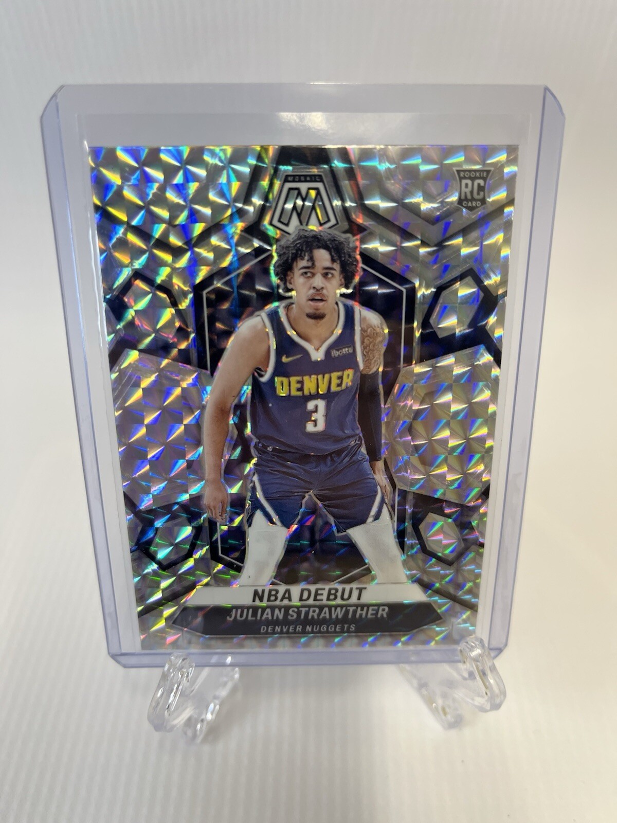 2023-24 Panini Mosaic Prizm Julian Strawther Silver Refractor RC #256 Nuggets