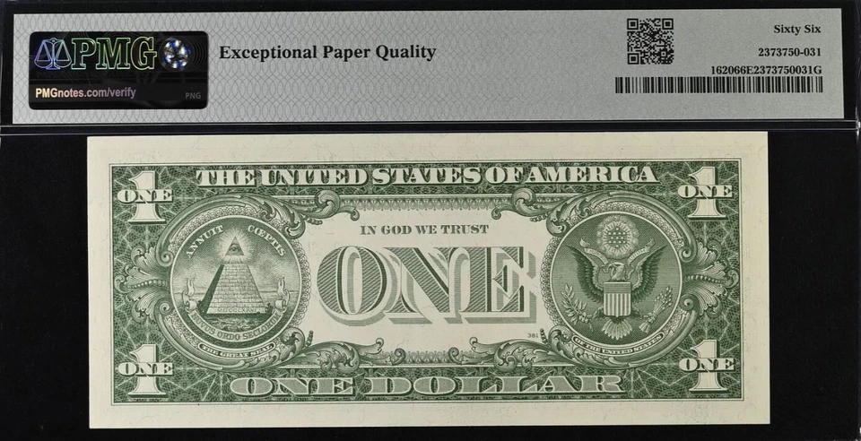 1957A $1 Silver Certificate - 4 x PMG Gem 66EPQ - Lot of 4 mixed Notes Fr 1620 - Image 3 of 4