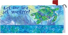 Let The Sea Set You Free Turtle Magnetic Mailbox Cover