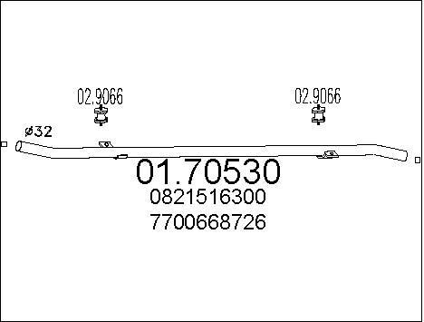 Tuyau d'échappement Renault 4 camionnette monospace tube ligne moteur 0.7 0.8 1.1 l