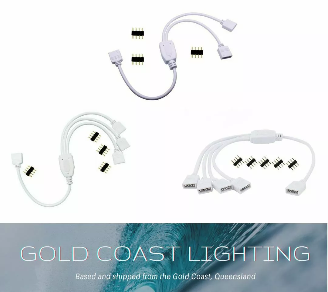 RGB LED Strip Light Splitter White Black Cable 2 3 4 way splitter 5050