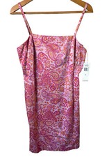 NWT Lauren Ralph Lauren pink orange size 8 dress Paisley stretchy Brunch Shower