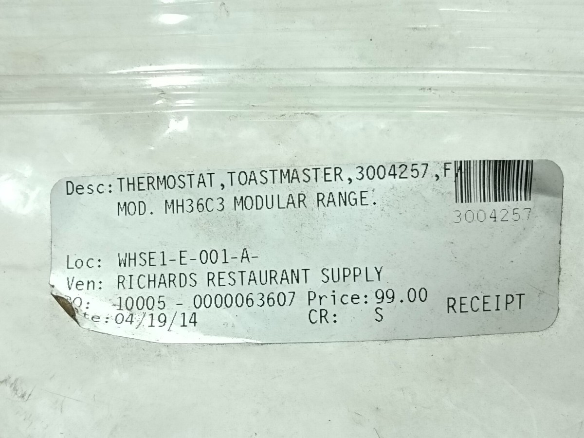INVENSYS S-376-48 THERMOSTAT 3004257 TOASTMASTER MH36C3 | eBay