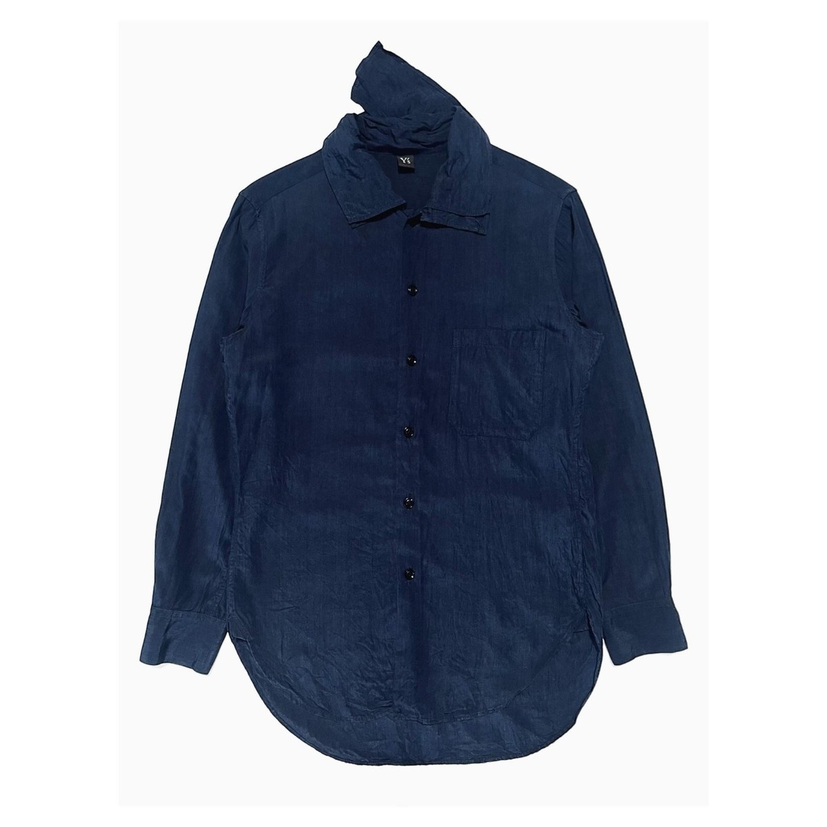 トップス 00s Y's cupro shirt dot Y's Yohji Yamamoto Navy Cupro Shirt Made in Japan | eBay