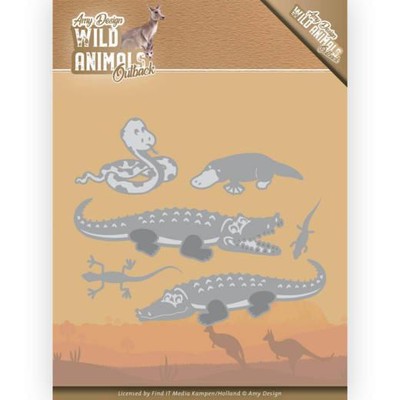 Stanzschablone - Amy Design - Wild Animals Outback - Krokodil