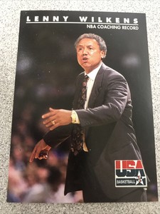 lenny wilkins signed basketball