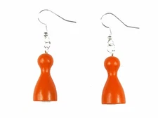 Figur Earrings Miniblings Board Game Cone Wood Orange