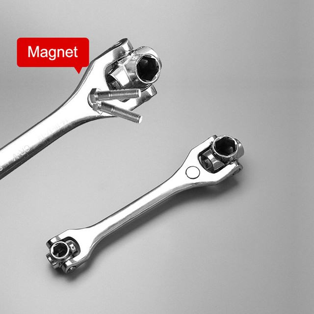 821mm 8 in 1 Dog Bone Multi Hex Ratchet Wrench Swivel Head Spanner