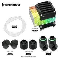 BARROW CPU AIO Water Cooling Kit 17W PWM Pump Block Res Combo+Fittings+Tubing
