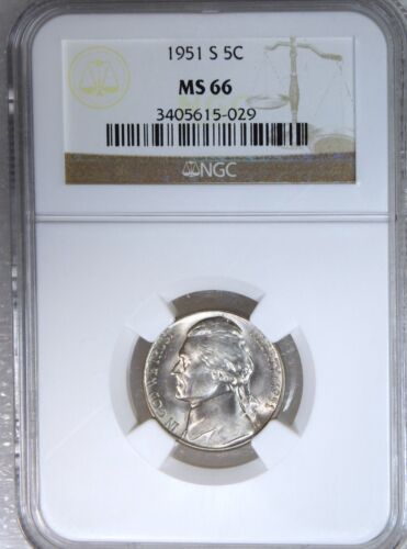 1951 S Jefferson Nickel NGC MS66 90% Full Steps Superb Luster, PQ #F482B - Picture 1 of 5