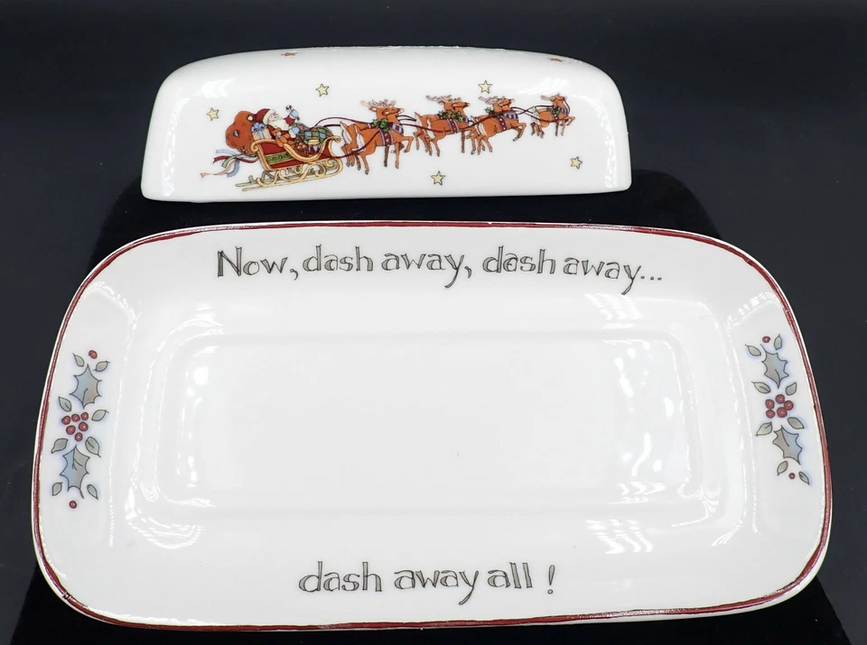 Блюдо с маслом на крышке 1/4 фунта Christmas Story от Portmeirion - Изображение 3 из 4