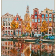 Counted Cross Stitch Kit Autumn in the city DIY