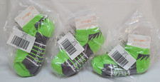 NWT Lot of 3 Gymgo Gymboree Socks Boys M 13-2  - Green / Black Ankle High