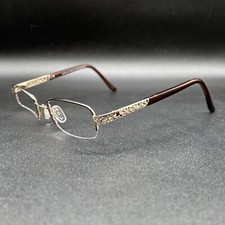 Sophia Loren Beau Rivage 63 Half-Rim Eyeglasses Frame Gold Russet 50-18-135 Used