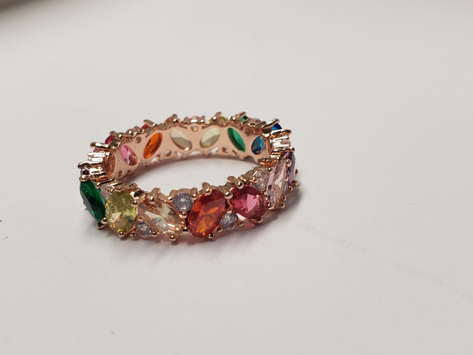 MULTI STONE RAINBOW RING SIZE 9 - image 7