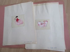 CHILDREN'S TALE TAPUSTRATED ORIGINAL WATERCOLORS MARTINE CADIEU NICOLOR CLOUDS 