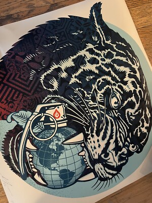 Shepard Fairey  Never Made  Climate Clash (Cream)  Signed Screen Print Obey /275