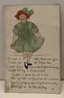 Antique color St. Patrick's Day greeting postcard with verse, from 1912 — photo 1