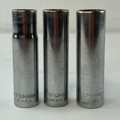 Craftsman Socket USA SAE 12 Point 1/2 Drive Deep -V- LOT of 3 G04