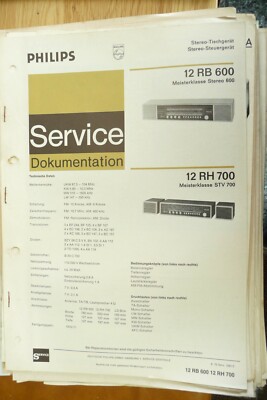 Service Manual-Anleitung für Phillips 12 RB 600 , 12 RH 700, ORIGINAL