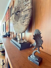 Vintage Art Deco 1920’s Cast Bronze American Eagle Sculpture Statue Marble Base