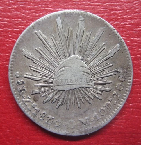 1834 Mexico 8 Reales — photo from the most recent tracked eBay sale