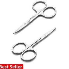 Facial Hair Small Grooming Scissors For Men Women - Eyebrow, Nose Hair, Musta...