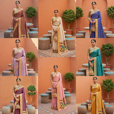 Women  s Indian Saree Fancy Designer Ethnic Party Wear Wedding Bollywood Sari New