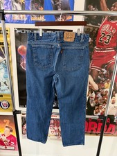 Vintage 80s Levis 506 Orange Tab Dark Wash Straight Leg Jeans Size 36X30 USA