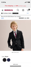 NWOT IZOD Boys Tailored 2 Button Black Blazer Size 10