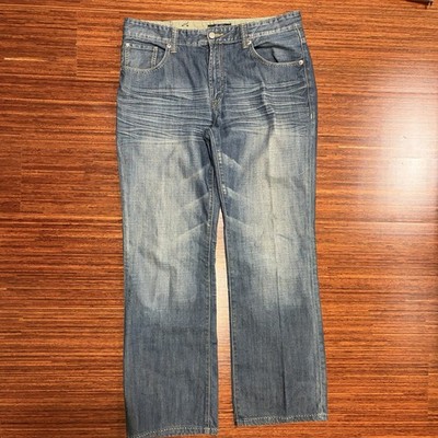 Vintage Marc Ecko Bootcut Jeans Men's 36x32 Denim Y2K  Embroidered Tribal