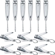 12 Pcs Stainless Nail Clippers Set Fingernail Clippers and Toenail Cutter Tool S
