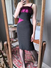 Diva Catwalk Bodycon Pencil wiggle Dress orange 8 10 S bell sleeve Rrp £100+